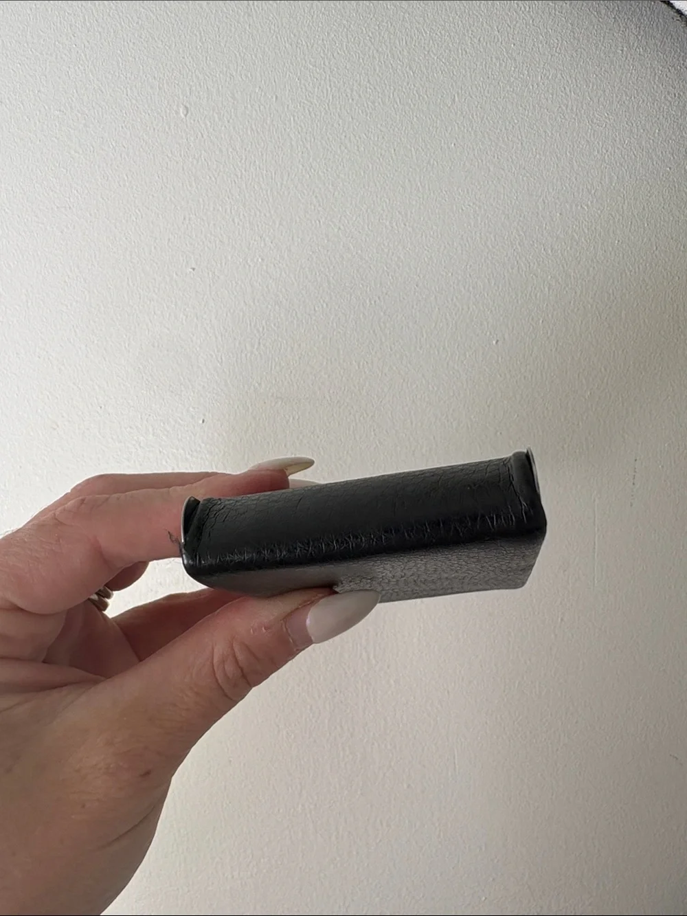 Classic Black Leather Business Card Holder